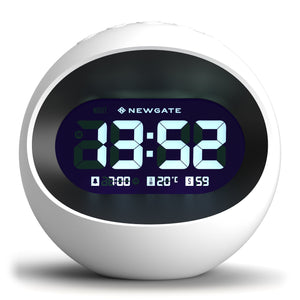 Centre Of The Earth LCD Alarm Clock | White