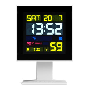 Monolith LCD Alarm Clock | White