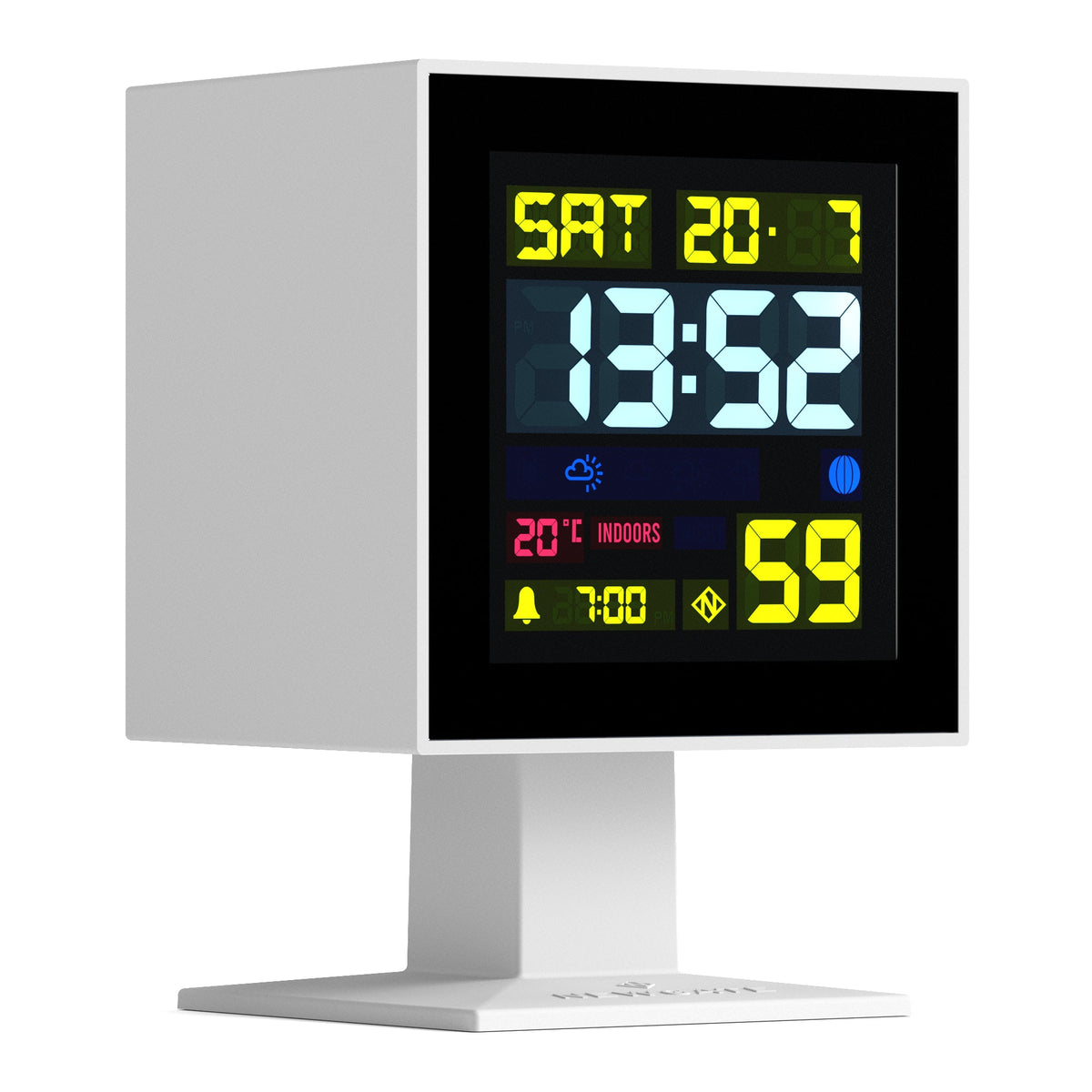 Monolith LCD Alarm Clock | White