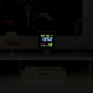 Monolith LCD Alarm Clock | White