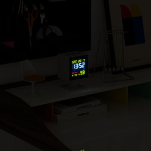 Monolith LCD Alarm Clock | White