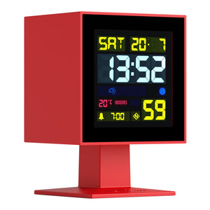 Monolith LCD Alarm Clock | Fire Engine Red