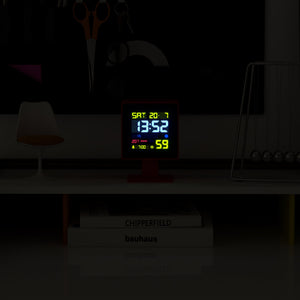 Monolith LCD Alarm Clock | Fire Engine Red