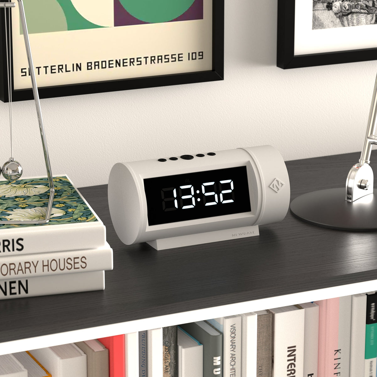 Pil LED Alarm Clock | White