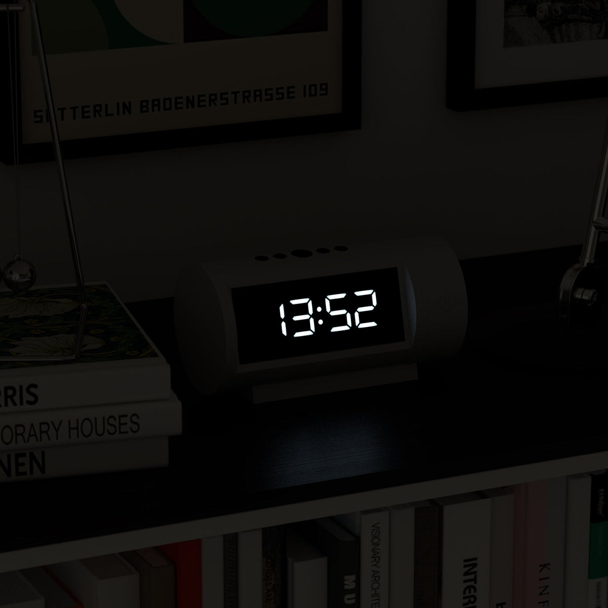 Pil LED Alarm Clock | White