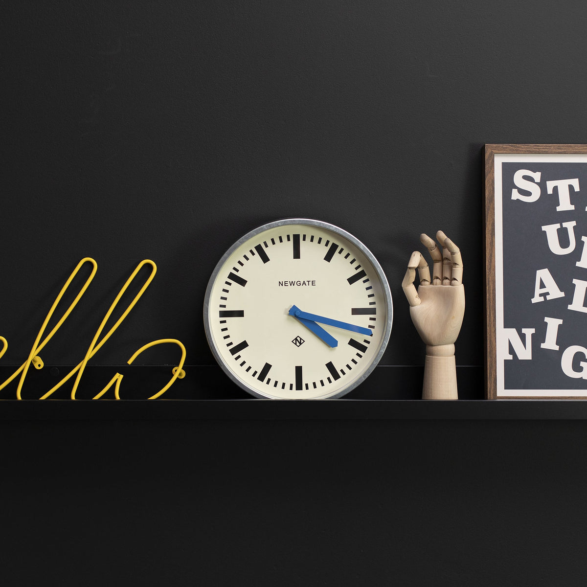 Luggage Wall Clock | Galvanised Blue Hands