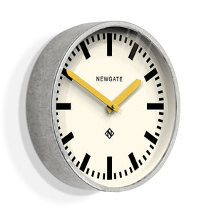 Luggage Wall Clock | Galvanised | Yellow Hands