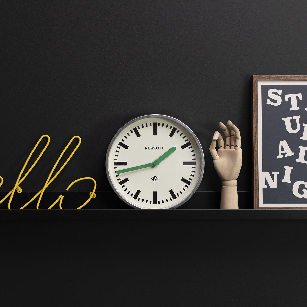 Luggage Wall Clock | Galvanised Green Hands