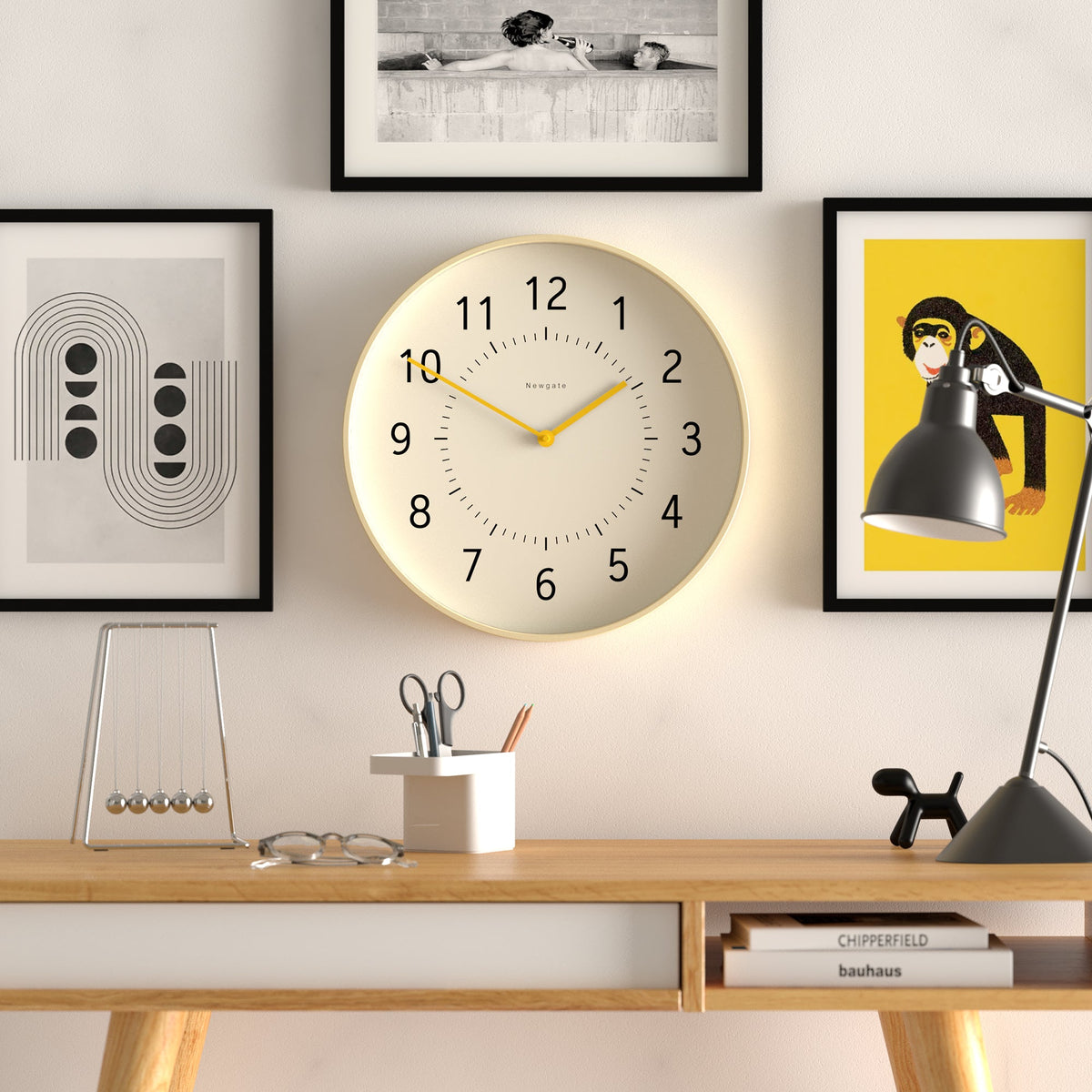 Monopoly Plywood Wall Clock | Yellow Hands