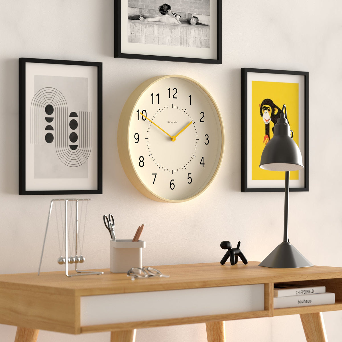 Monopoly Plywood Wall Clock | Yellow Hands