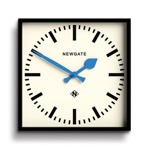 Number Five Wall Clock | Black | Blue Hands