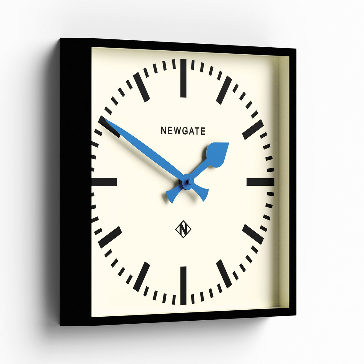 Number Five Wall Clock | Black | Blue Hands