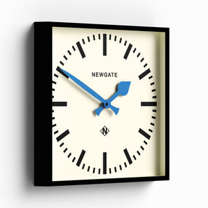 Number Five Wall Clock | Black | Blue Hands