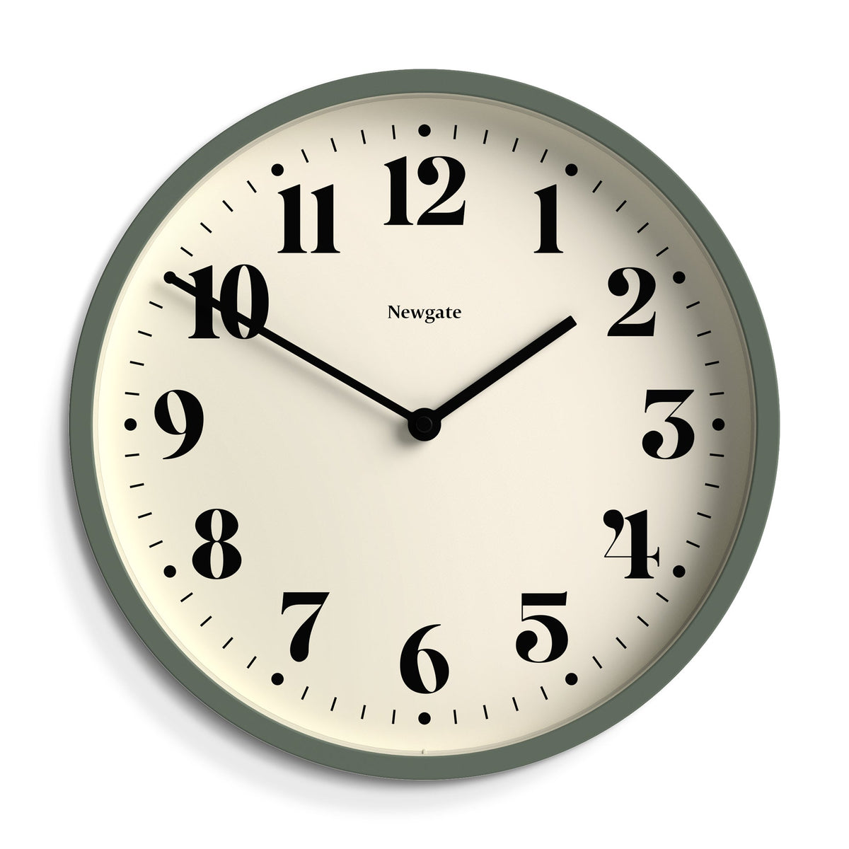 Number Four Wall Clock | Matte Asparagus Green