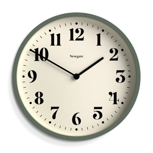 Number Four Wall Clock | Matte Asparagus Green