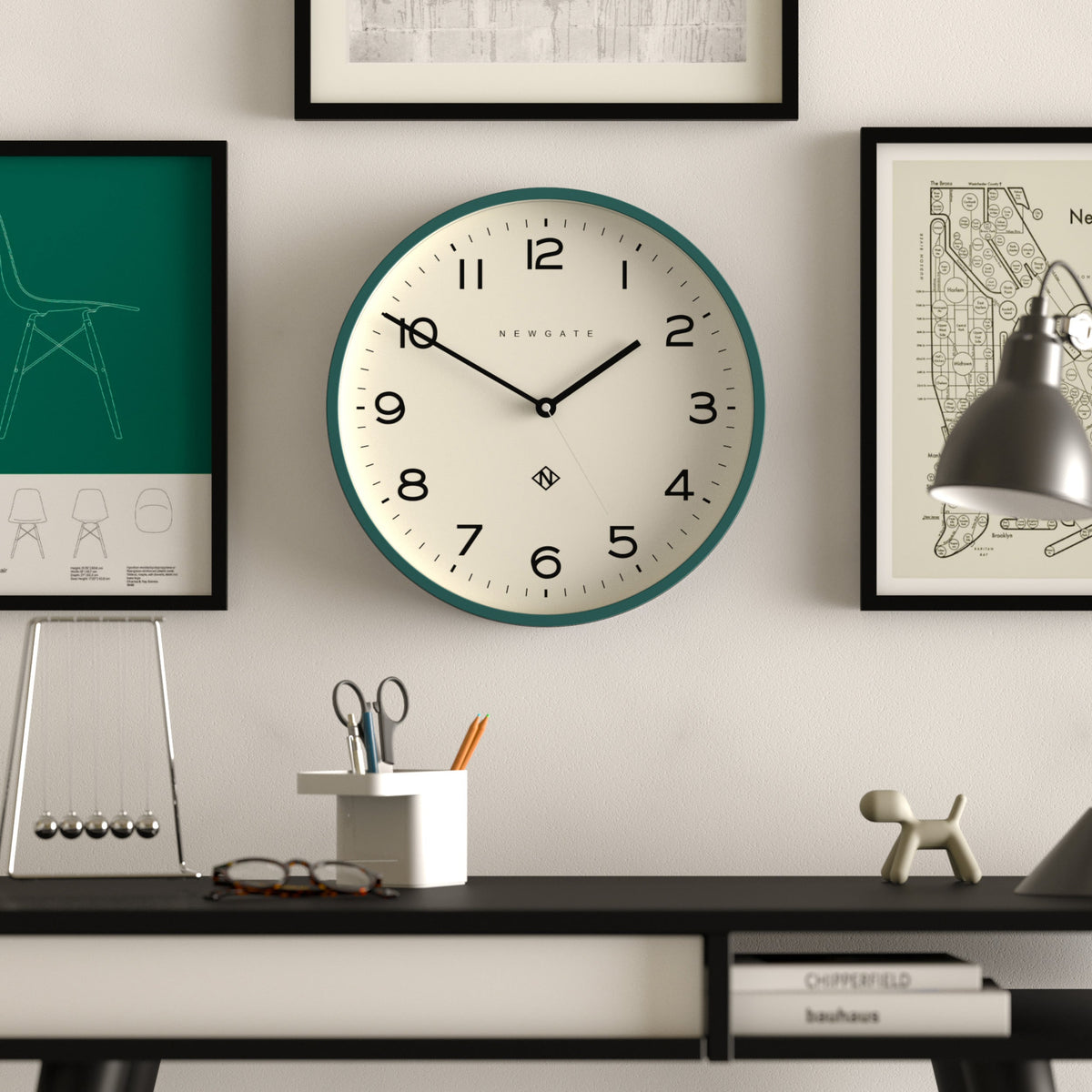 Number Three Echo Wall Clock | Green