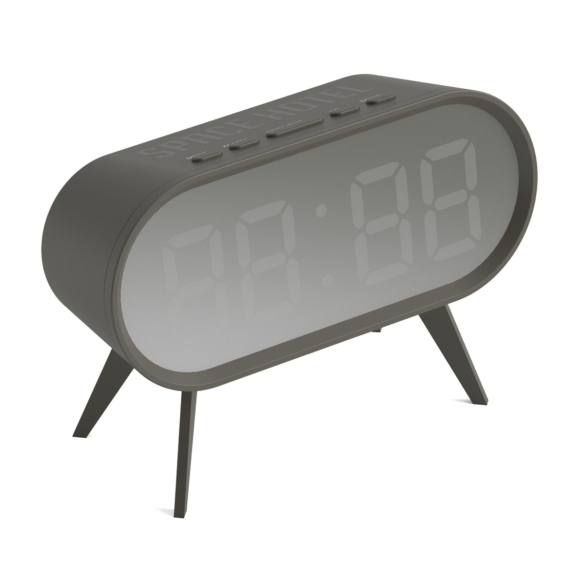 Space Hotel Cyborg LED Alarm Clock | Grey
