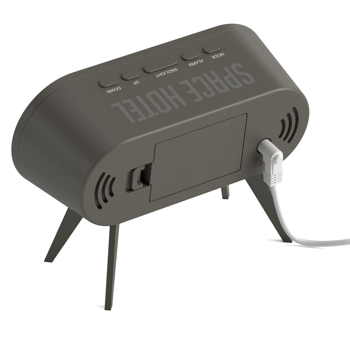 Space Hotel Cyborg LED Alarm Clock | Grey
