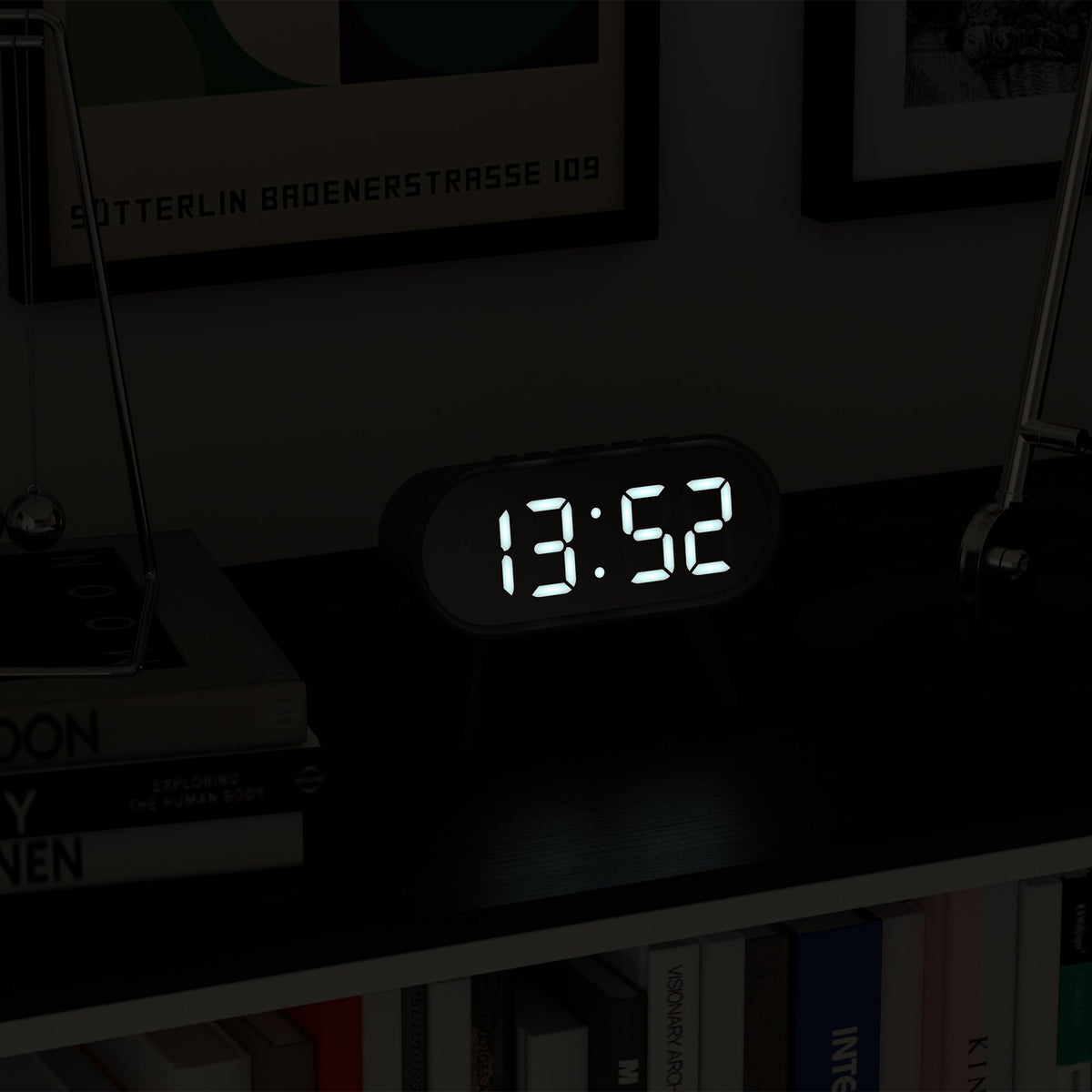 Space Hotel Cyborg LED Alarm Clock | Grey