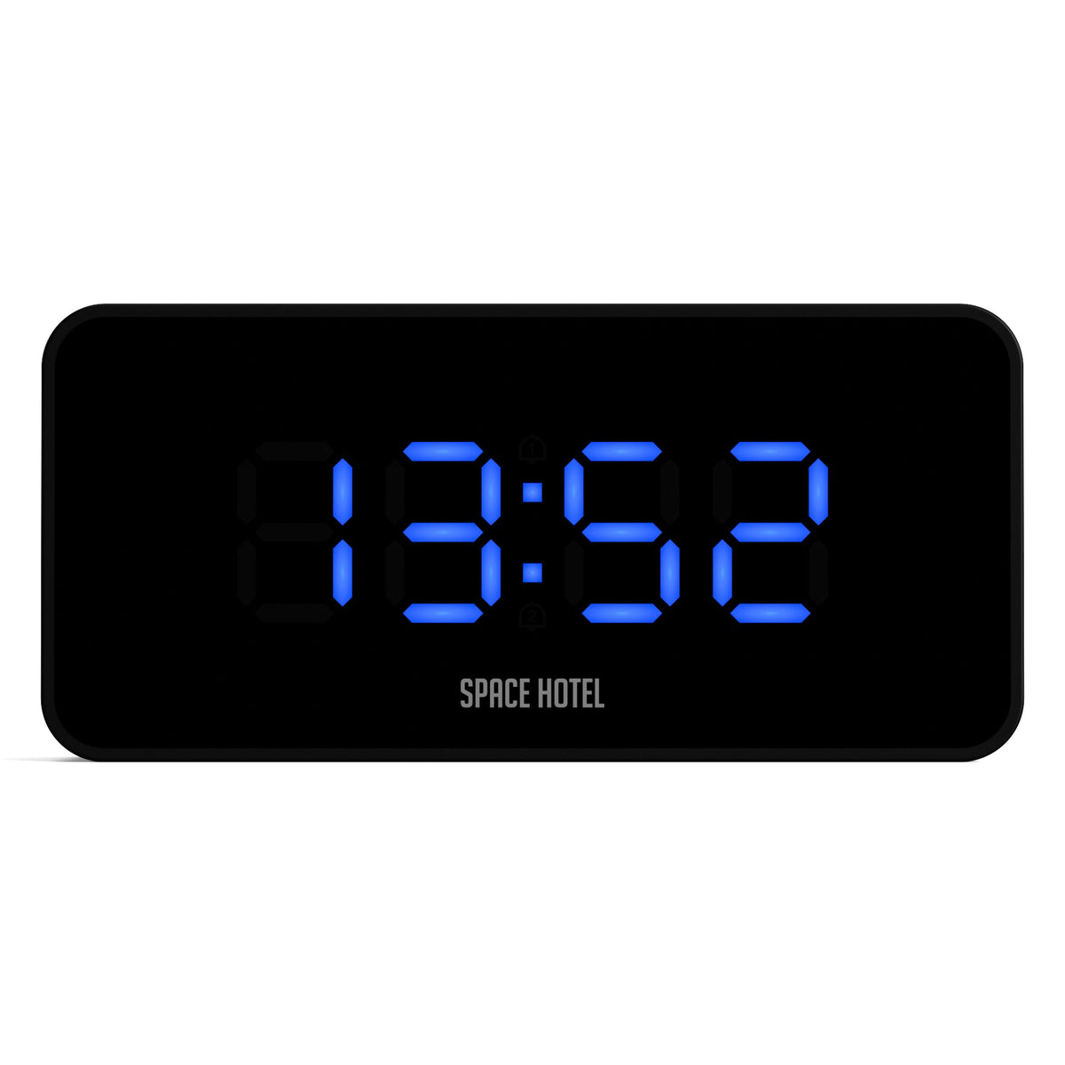 Space Hotel Hypertron Alarm Clock | Black Case | Black Lens | Blue LED