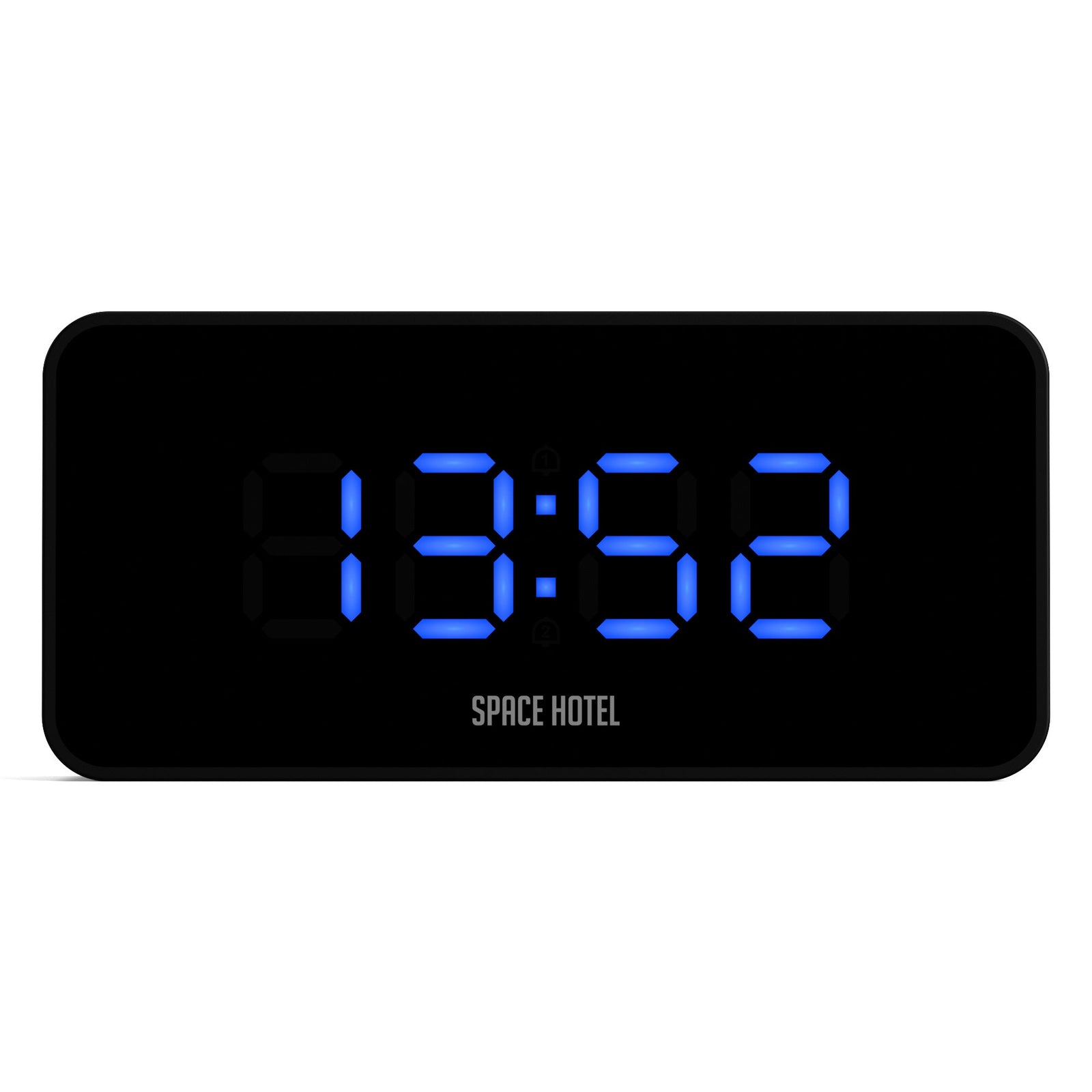 Space Hotel Hypertron Alarm Clock | Black Case | Black Lens | Blue LED