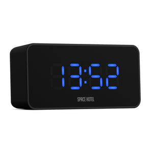 Space Hotel Hypertron Alarm Clock | Black Case | Black Lens | Blue LED