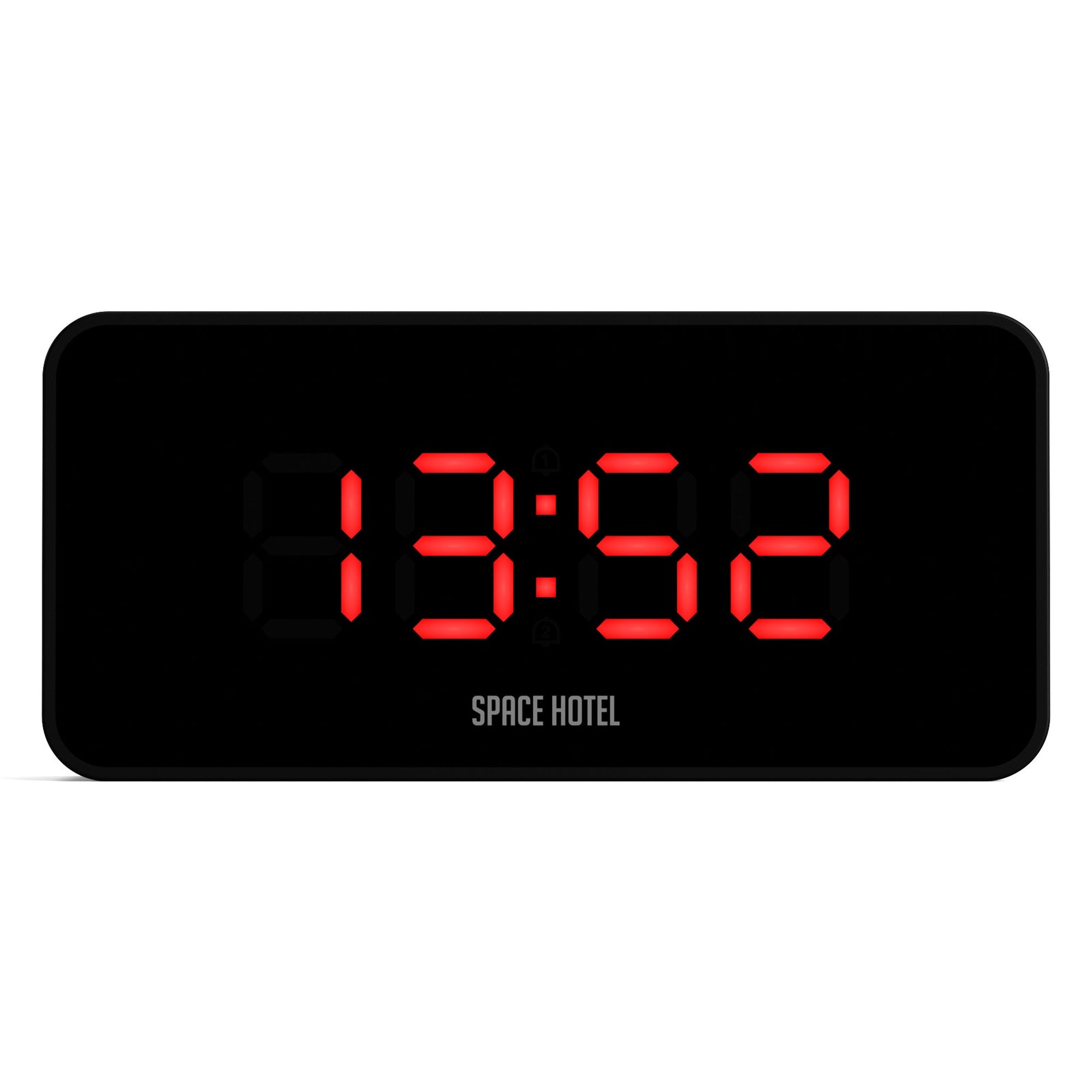 Space Hotel Hypertron Alarm Clock | Black Case | Black Lens | Red LED