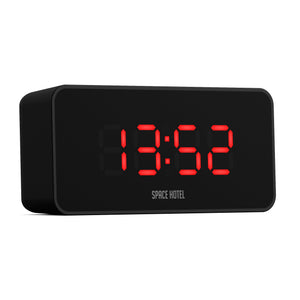 Space Hotel Hypertron Alarm Clock | Black Case | Black Lens | Red LED