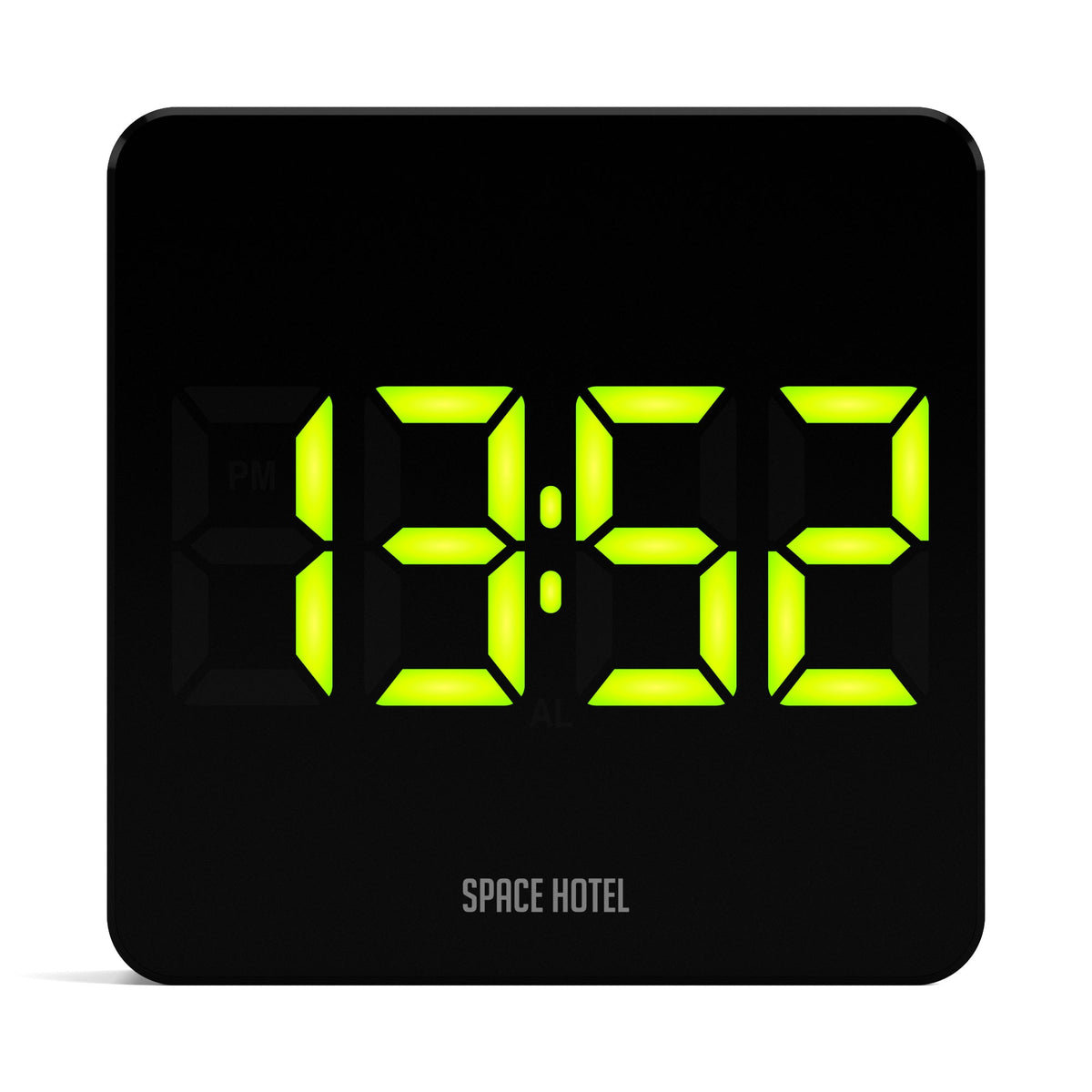 Space Hotel Orbatron Alarm Clock | Black Case | Black Lens | Green LED