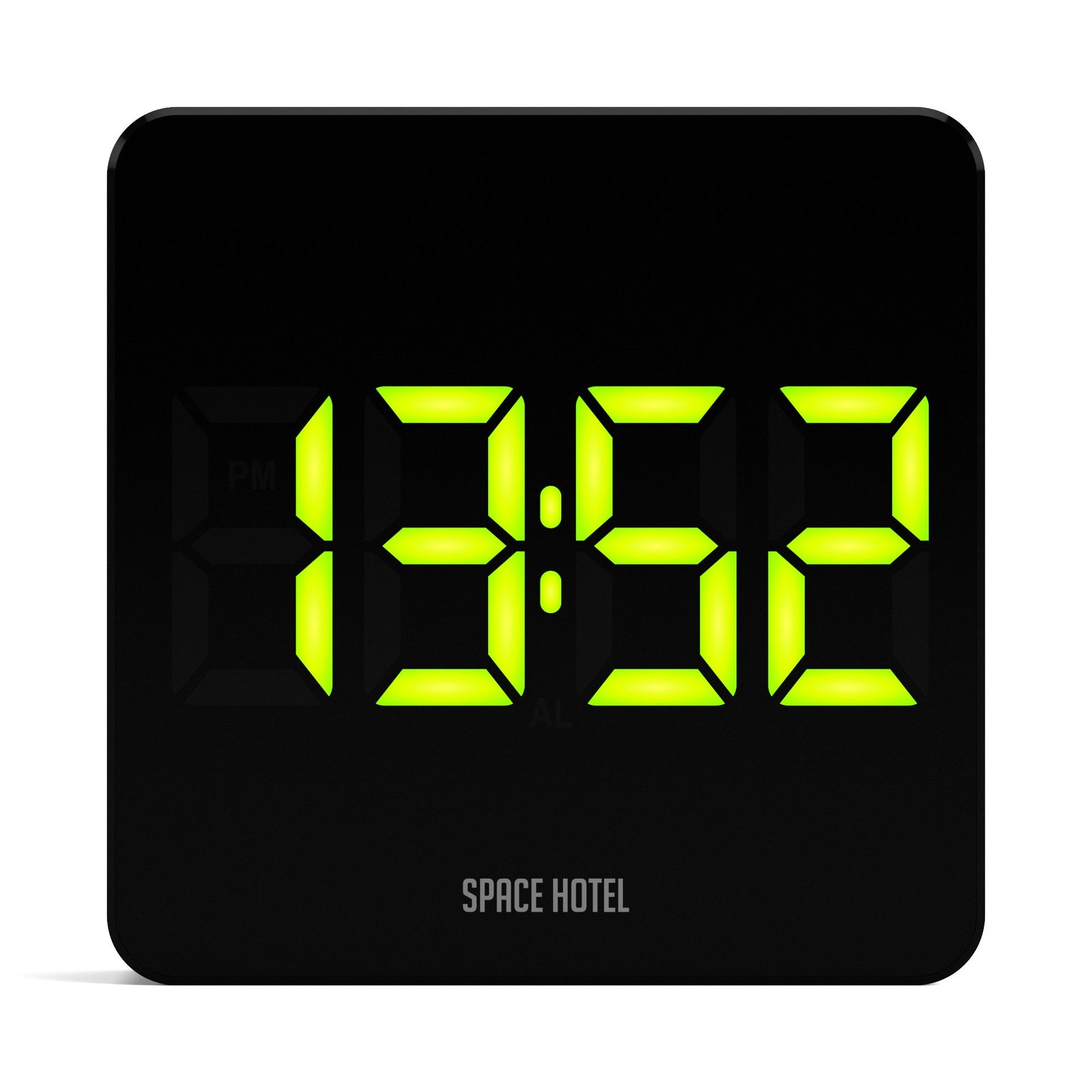 Space Hotel Orbatron Alarm Clock | Black Case | Black Lens | Green LED