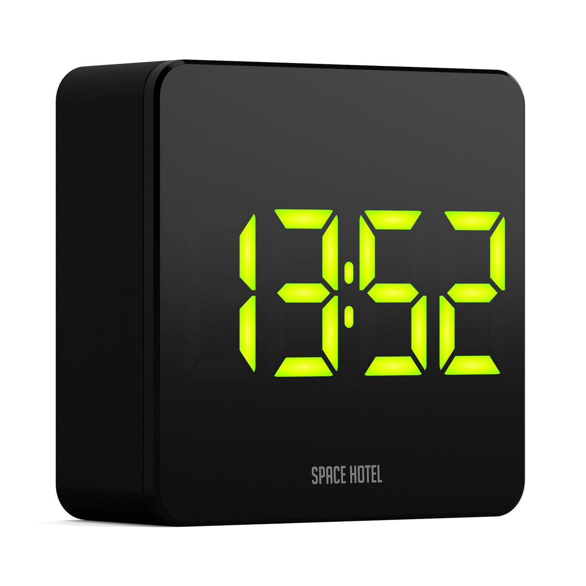 Space Hotel Orbatron Alarm Clock | Black Case | Black Lens | Green LED