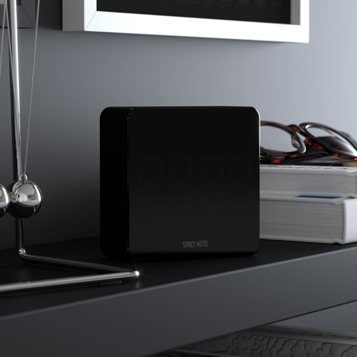 Space Hotel Orbatron Alarm Clock | Black Case | Black Lens | Green LED