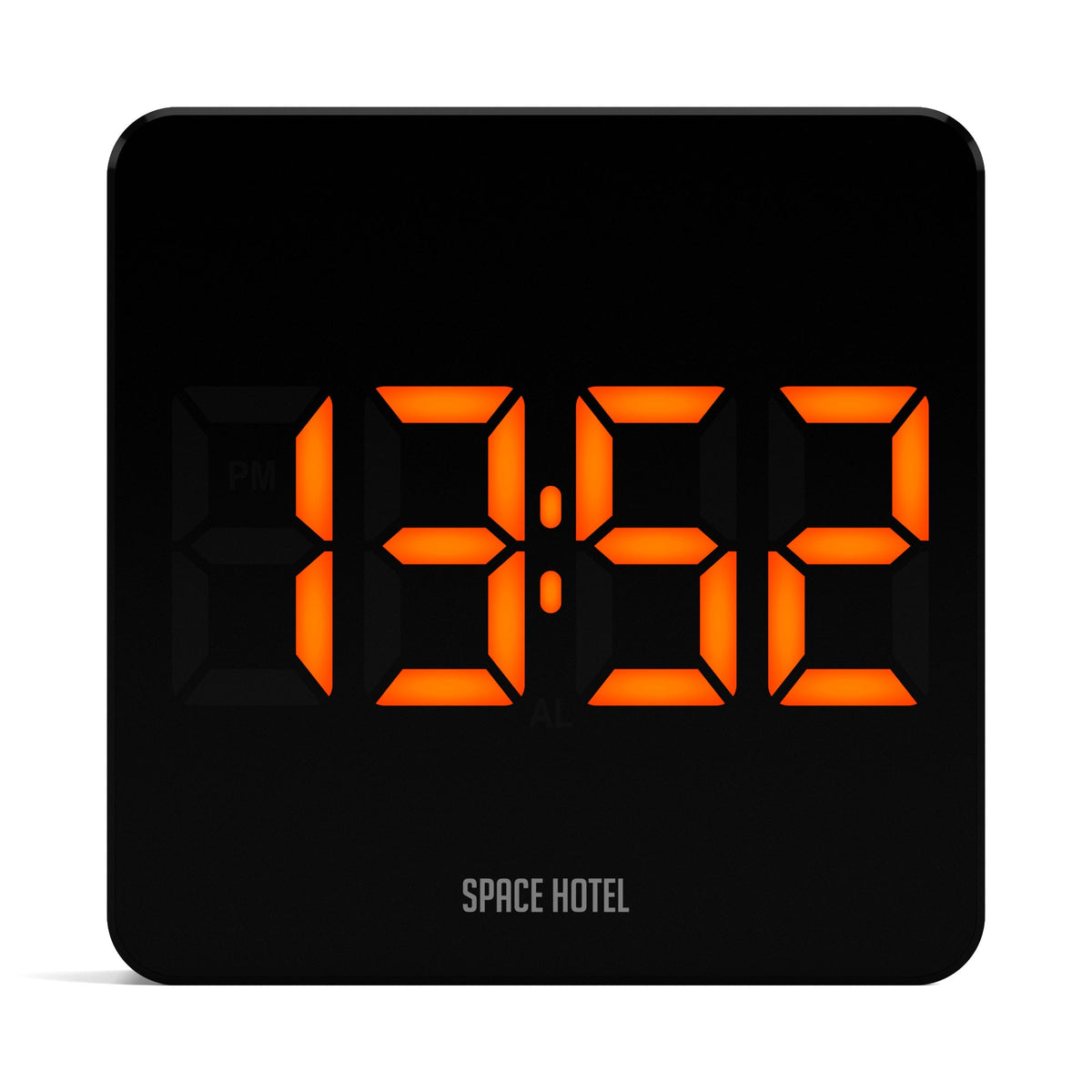 Space Hotel Orbatron Alarm Clock | Black Case | Black Lens | Orange LED
