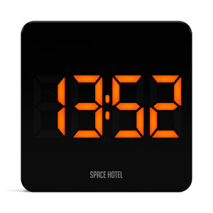 Space Hotel Orbatron Alarm Clock | Black Case | Black Lens | Orange LED