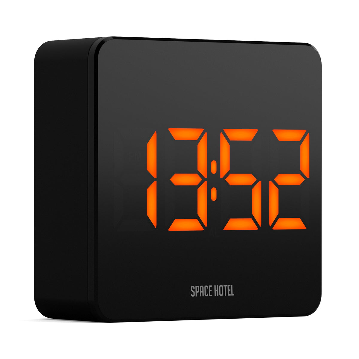 Space Hotel Orbatron Alarm Clock | Black Case | Black Lens | Orange LED