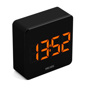 Space Hotel Orbatron Alarm Clock | Black Case | Black Lens | Orange LED