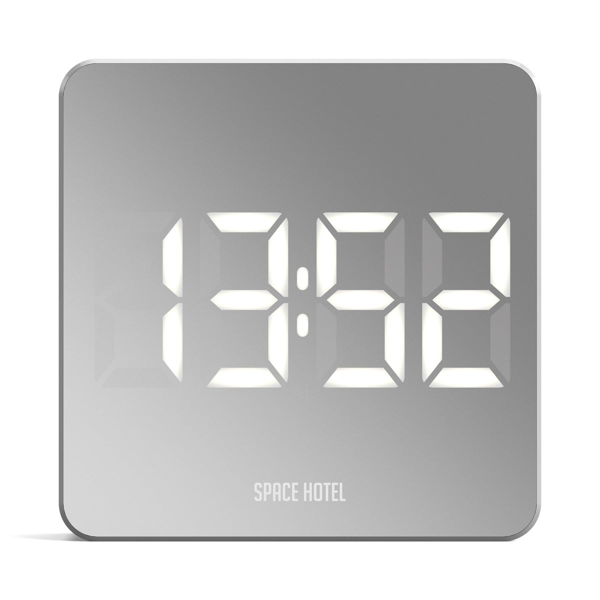 Space Hotel Orbatron Alarm Clock | White Case | Silver Lens | White LED