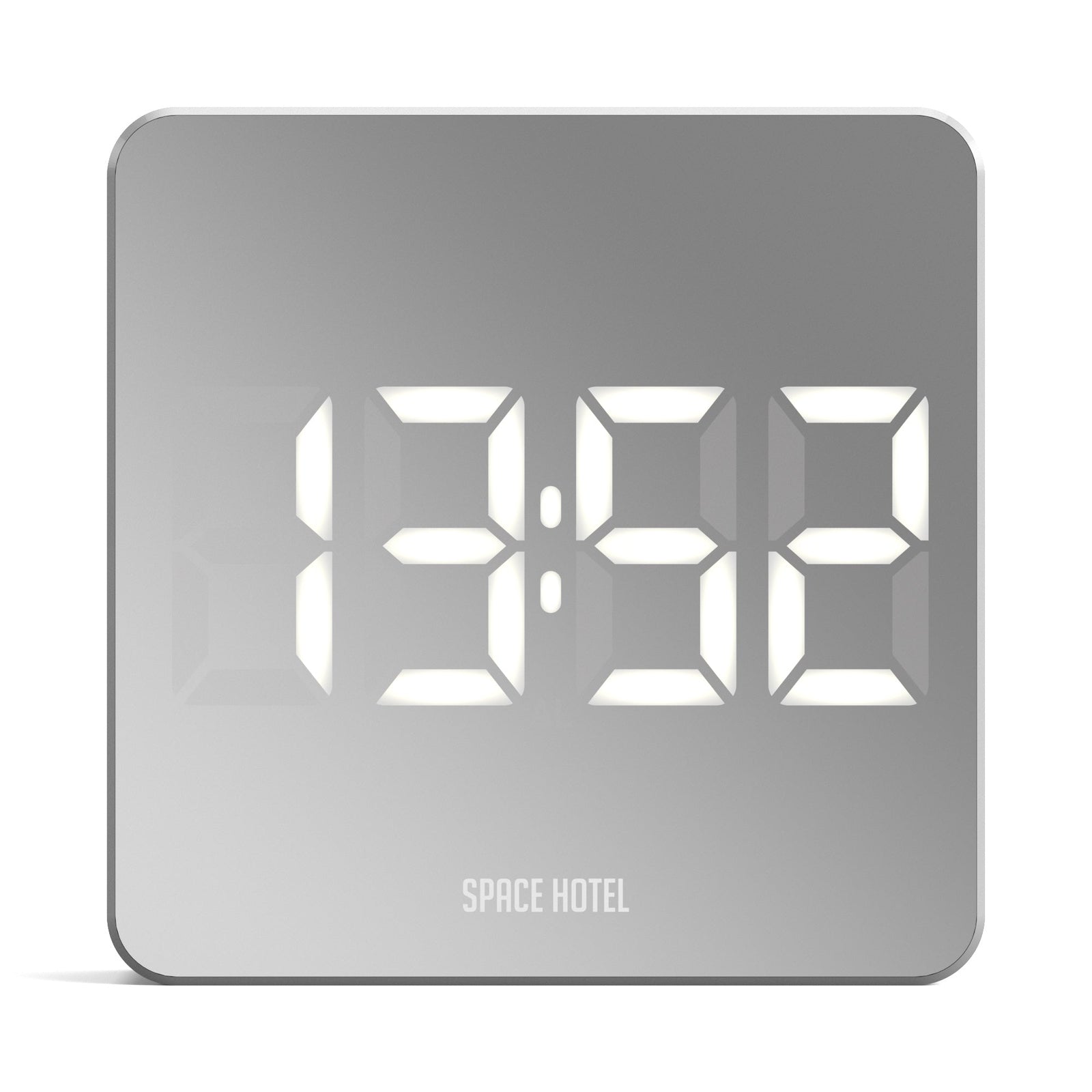 Space Hotel Orbatron Alarm Clock | White Case | Silver Lens | White LED