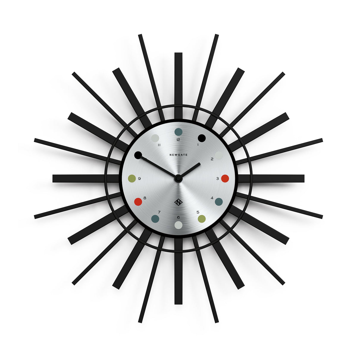 Stingray Wall Clock | Black | Silver Dial
