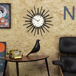 Stingray Wall Clock | Black | White Dial