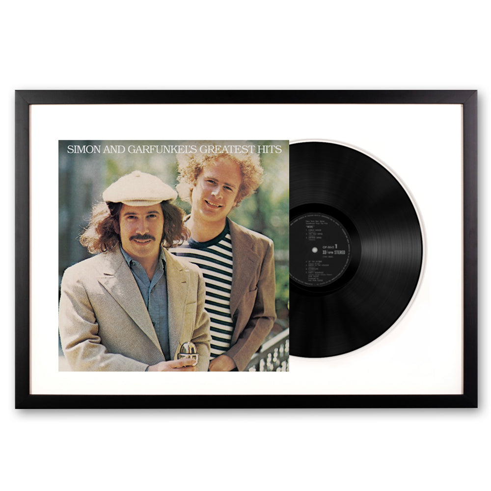 Framed Simon & Garfunkel Greatest Hits Vinyl Album Art | Classic Music Wall Decor