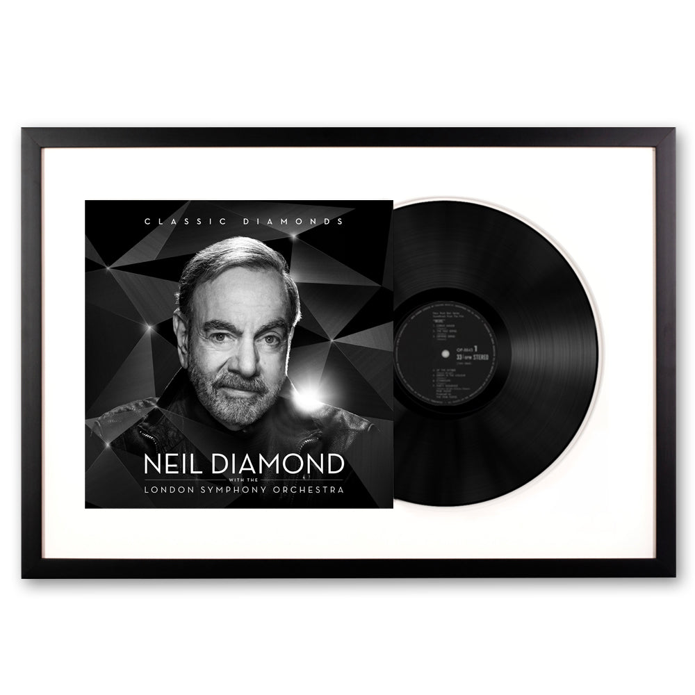 Framed Neil Diamond - Classic Diamonds with the London Symphony Orchestra Double Vinyl Album Art