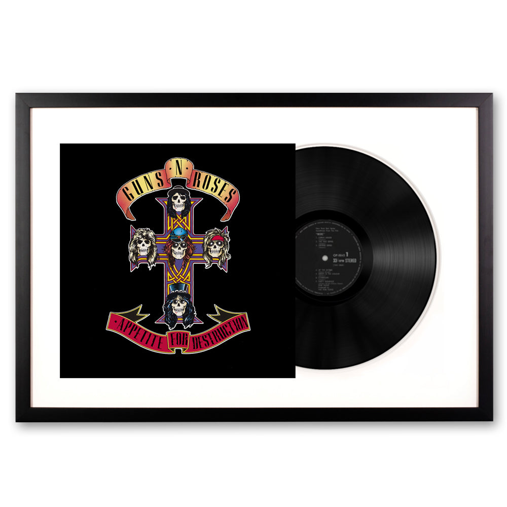 Framed Guns N' Roses - Appetite for Destruction Vinyl Album Art | Rock Music Memorabilia