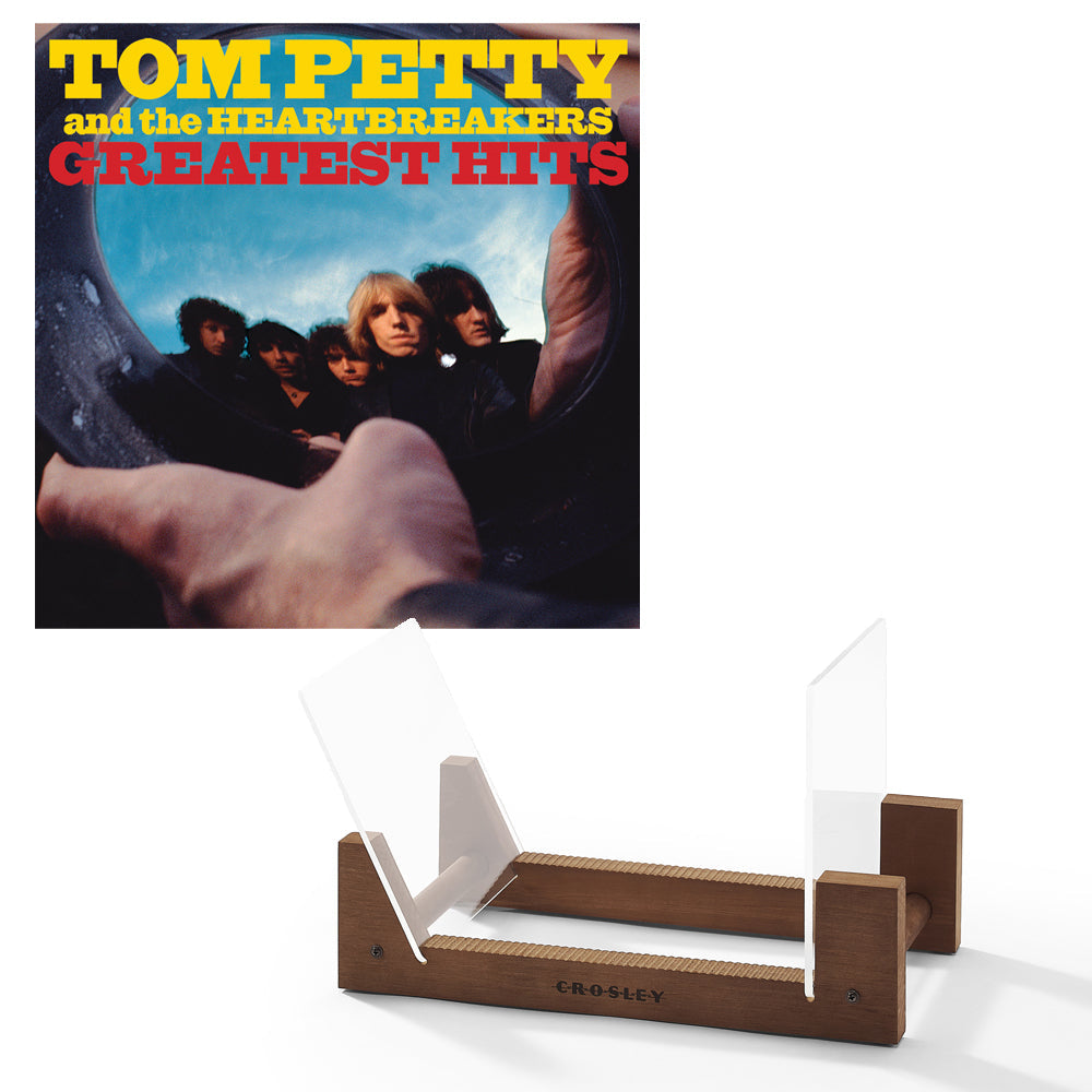 Tom Petty - Greatest Hits Double Vinyl Album & Crosley Record Storage Display Stand