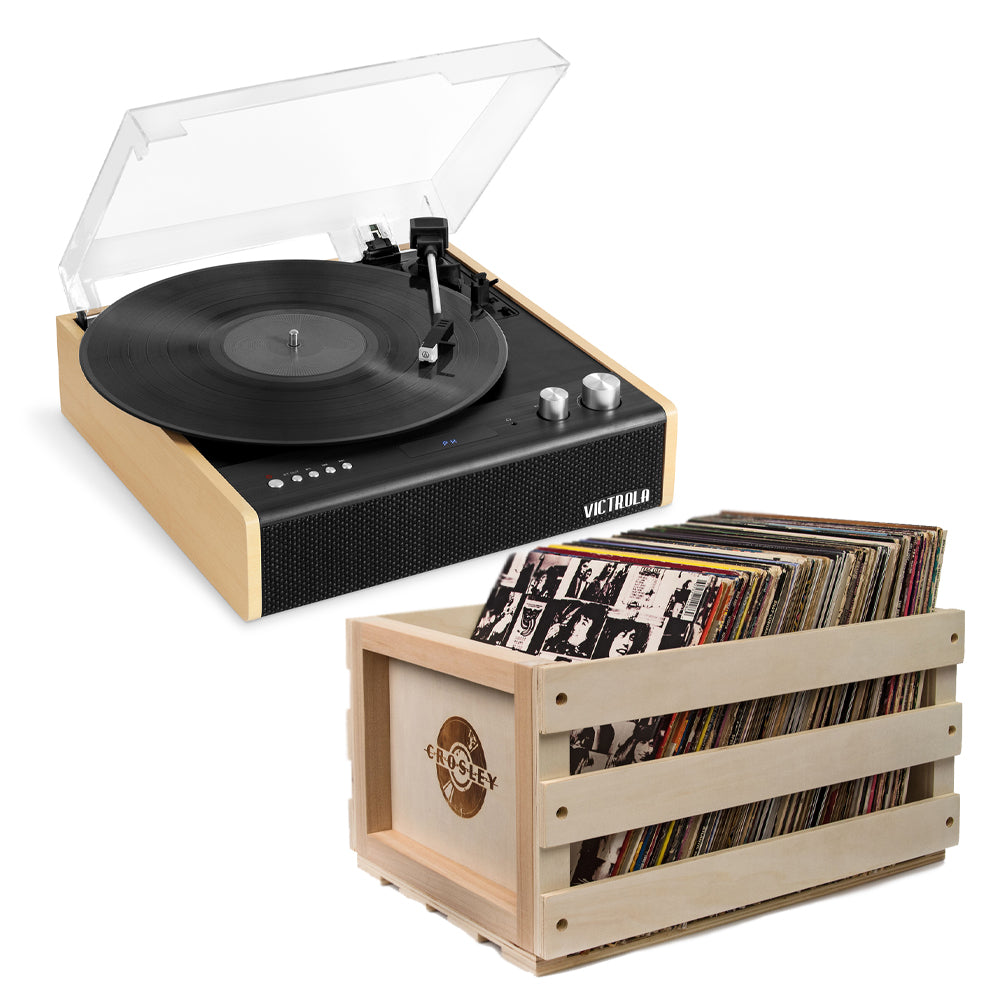 Victrola Eastwood Turntable | Bundled Record Storage Crate