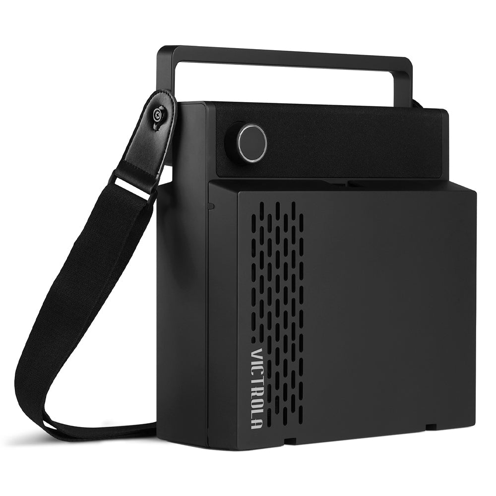 Victrola Revolution Go Turntable | Black | Bundled Record Storage Crate