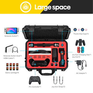 DEVASO Carrying Case for Nintendo Switch OLED | Professional Safe Hard Case | Black