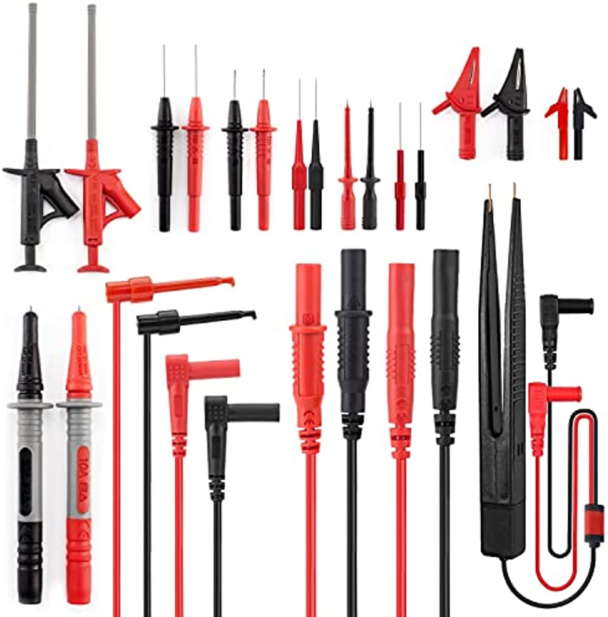 KAIWEETS Multimeter Test Leads Kit | 23-Piece | Replaceable Probes, Alligator Clips, Test Hooks for Digital Meters