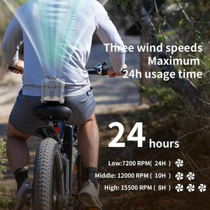 10000mAh Portable Outdoor Waist Fan | Hanging Neck | Strong Wind with Power Bank | LED Lighting for Emergency | Sports & Outdoor Working (Green)