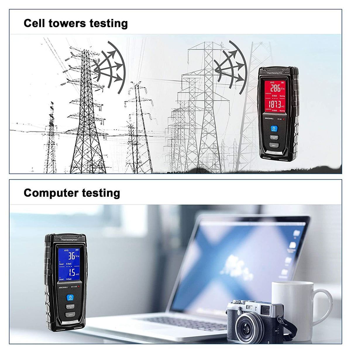 ERICKHILL Digital EMF Meter | Electromagnetic Field Radiation Detector Machine